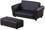 HOMCOM Kindersessel mit Fu&szlig;hocker Hocker Schwarz 83 x 42 x 41 cm