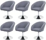 MCW Esszimmerstuhl F19 6er-Set Stoff/Textil Dunkelgrau