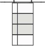 vidaXL Schiebet&uuml;r mit Beschlag Schwarz 102,5x205 cm Hartglas 3375980