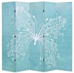 vidaXL Raumteiler Klappbar 200 x 170 cm Schmetterling Blau 245887