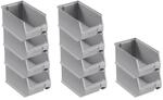 SparSet 10 x Graue Sichtlagerbox 3.0 HxBxT 12,5 x 14,5 x 23,5 cm 2,8 Liter