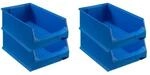 PROREGAL SuperSparSet 4x Blaue Sichtlagerbox 5,0 HxBxT 20 x 30 x 50 cm 21,8 Liter
