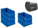 SparSet 5 x Blaue Sichtlagerbox 5.1 Mit Griffstange und Abdeckung HxBxT 20 x 30...