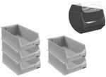 SparSet 5 x Graue Sichtlagerbox 5.0 Mit Abdeckung HxBxT 20 x 30 x 50 cm 21,8...