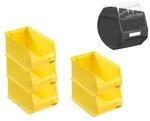 SparSet 5 x Gelbe Sichtlagerbox 3.0 Mit Abdeckung HxBxT 12,5 x 14,5 x 23,5 cm...