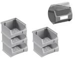 SparSet 5 x Graue Sichtlagerbox 1.0 Mit Abdeckung HxBxT 6 x 10 x 10 cm 0,4 Liter