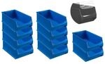 SparSet 10 x Blaue Sichtlagerbox 5.0 Mit Abdeckung HxBxT 20 x 30 x 50 cm 21,8...