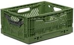 Ernte-Klappbox gr&uuml;n mit grauem Griff 40 cm x 30 cm x 18 cm 16,