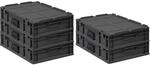 PROREGAL Supersparset 5x Eurobox Nextgen Portable HxBxT 13,5x40x60cm 23 Liter Schwarz