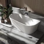 Bernstein Freistehende Badewanne NOVA CORNER Acryl Wei&szlig; Gl&auml;nzend 170x78 Einbau