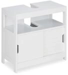 Relaxdays Waschbeckenunterschrank MDF Wei&szlig; mit Schiebet&uuml;ren 60,5 cm x 60 cm x 30 cm