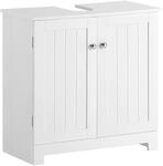 SoBuy Waschbeckenunterschrank Badschrank mit verstellbare Ablage 60x60x30cm Wei&szlig;