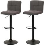MCW Barhocker G87 2er-Set Dunkelgrau Stoff Boucle