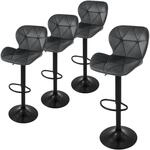 ML-Design Barhocker 4Er Set aus Samt Grau Gepolsterter Drehbar Hocker