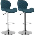 vidaXL Barhocker 2 Stk Blau Samt 334915