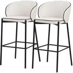 ML-Design Barhocker 2Er Set Beige 76 cm Hoch mit Stoffbezug