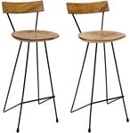 vidaXL Barhocker 2 Stk Massivholz Teak 285205