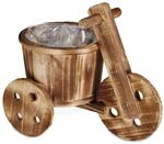 Relaxdays Blumenfahrrad Holz Natur Wetterbest&auml;ndig Bepflanzbar 25 x 30 x 16,5 cm 450