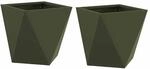 vidaXL Pflanzk&uuml;bel 2 Stk Olive Gr&uuml;n 30 x 30 x 30 cm Stahl 883815