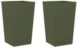 vidaXL Pflanzk&uuml;bel 2 Stk Olivgr&uuml;n 45x45x75 cm Stahl 851101