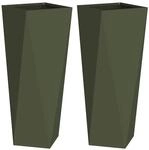 vidaXL Pflanzk&uuml;bel 2 Stk Olive Gr&uuml;n 30 x 30 x 75 cm Stahl 883773