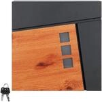 ML-Design Briefkasten mit Zeitungsfach Stahl 37x36,5x11 cm Anthrazit/Holzoptik