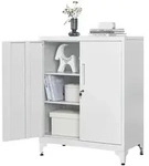 Songmics Aktenschrank Berend Stahl 40 x 80 x 90 cm Grau