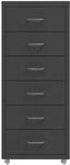 vidaXL Aktenschrank mit Rollen Anthrazit 28x41x69 cm Metall