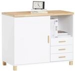 SoBuy Aktenschrank Druckertisch mit 3 Schubladen und 1 T&uuml;r Sideboard f&uuml;r B&uuml;ro