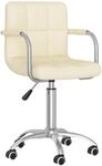 vidaXL B&uuml;rostuhl Drehbar Creme Stoff 334669