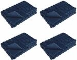 vidaXL Kunstfell Kaninchenfell Decke 4 Stk Marineblau 130 x 150 cm 42021829