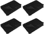vidaXL Kunstfell Kaninchenfell Decke 4 Stk Schwarz 240 x 270 cm 42021840