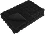 vidaXL Kunstfell Kaninchenfell Decke Schwarz 240 x 270 cm Polyester 42021836