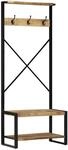 vidaXL Kleiderst&auml;nder 80x40x190 cm Raues Massivholz Mango 4015961