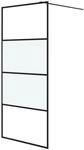 vidaXL Duschwand f&uuml;r Begehbare Dusche Schwarz 90x195cm Halbmatt ESG 152126
