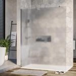 Bernstein Duschabtrennung Walk-In Nano Echtglas EX101 Milchglas 10mm Wandprofil Chrom