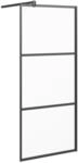 vidaXL Duschwand f&uuml;r Walk-In Dusche 80x195 cm ESG Mattiert Schwarz 151876