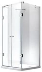 Glaszentrum Hagen 80x120x80x195cm Ares U-Duschkabine Silber inkl. Duschtasse