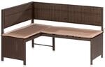 Garten-Eckbank 3-Sitzer Braun