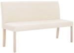vidaXL Sitzbank 139,5 cm Cremewei&szlig; Polyester