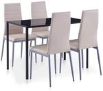 vidaXL 5-tlg. Essgruppe Cappuccino-Braun