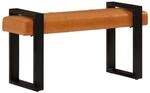 vidaXL Sitzbank Schwarz und Braun 110 cm Echtes Ziegenleder 342210
