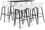 vidaXL 7-tlg. Bar-Set Schwarz und Wei&szlig; Modell 5