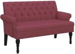 vidaXL Sitzbank mit R&uuml;ckenlehne Weinrot 120x62x75,5 cm Stoff 372127