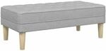 vidaXL Bank mit Kissen Wolkengrau 113 x 57 x 39 cm Stoff 42001944
