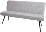 MCW Sitzbank K16 R&uuml;ckenlehne Samt Metall 160cm Hellgrau
