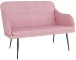 vidaXL Sitzbank Rosa 110x76x80 cm Samt 351448