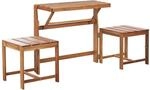 Beliani Gartenbank Heller Holzfarbton