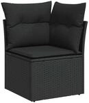 vidaXL Gartensofa-Set mit Kissen 9 Stk Schwarz Poly Rattan 3364619