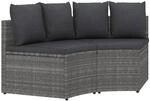 vidaXL 2 Tlg Garten-Sofagarnitur mit Auflagen Poly Rattan Grau 310468